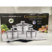 Набор кастрюль из нержавеющей стали German Family 6 предметов GF-2071