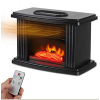 Портативный обогреватель Flame Heater Чёрный комнатный с имитацией камина и защитой от перегрева