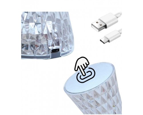 Светильник-ночник Crystal Table Lamp HB-29 LED, прозрачный корпус