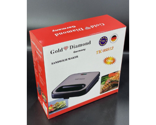 Сендвичница Gold Diamond TK08812 1200 Вт, антипригарное покрытие