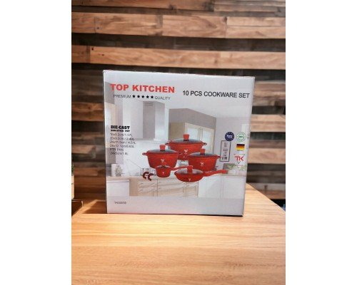 Набор кастрюль Top Kitchen ТК00050, 10 предметов, красный