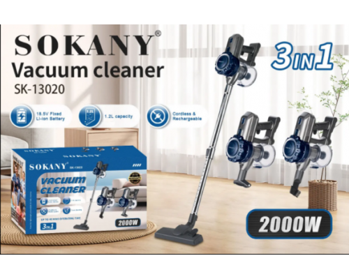 Пылесос вертикальный Sokany SK-13020 2000 Вт, колбовый с циклонным фильтром